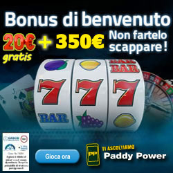 Bonus senza deposito PaddyPower Casino Bonus senza deposito PaddyPower Casino