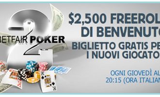 Freeroll da 2500$ per tutti i nuovi giocatori di Betfair Poker