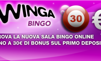 Gioca a bingo online con Winga Bingo, 30€ di bonus e jackpot da favola